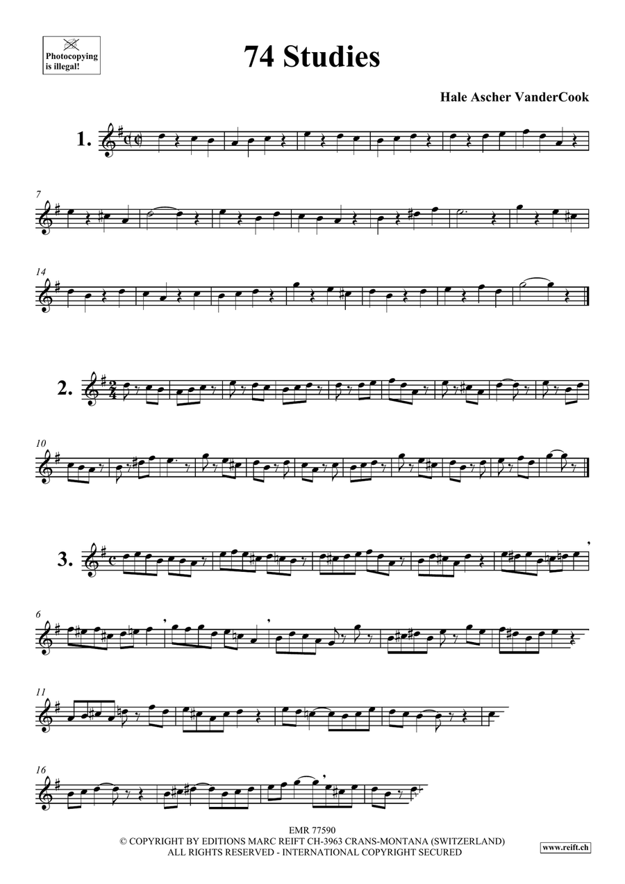74 Studies 74 Studies Flute Solo scores gallery preview page 3