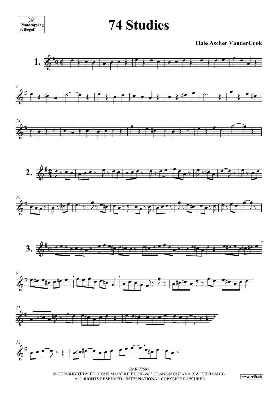 74 Studies 74 Studies Clarinet Solo scores gallery preview page 3