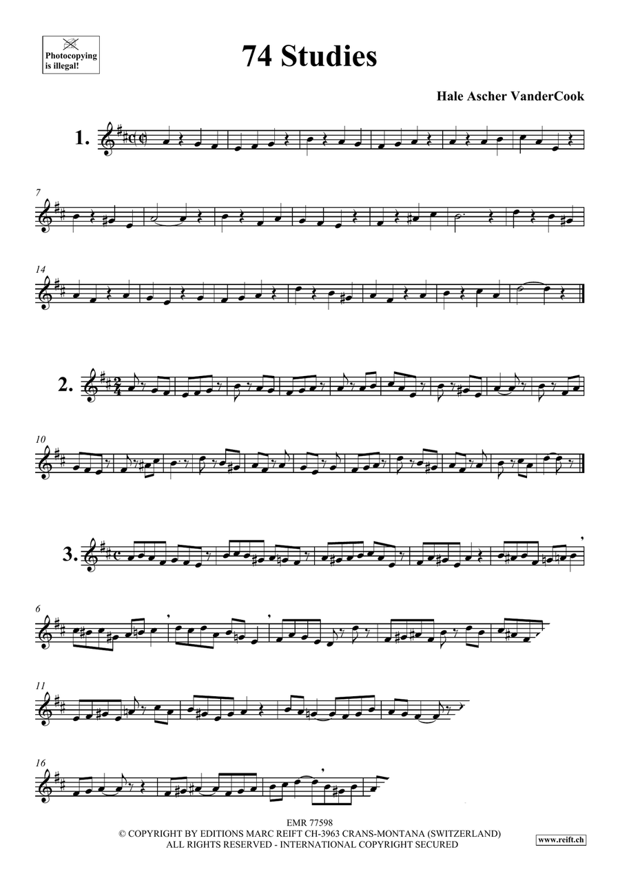 74 Studies 74 Studies Baritone Saxophone scores gallery preview page 3