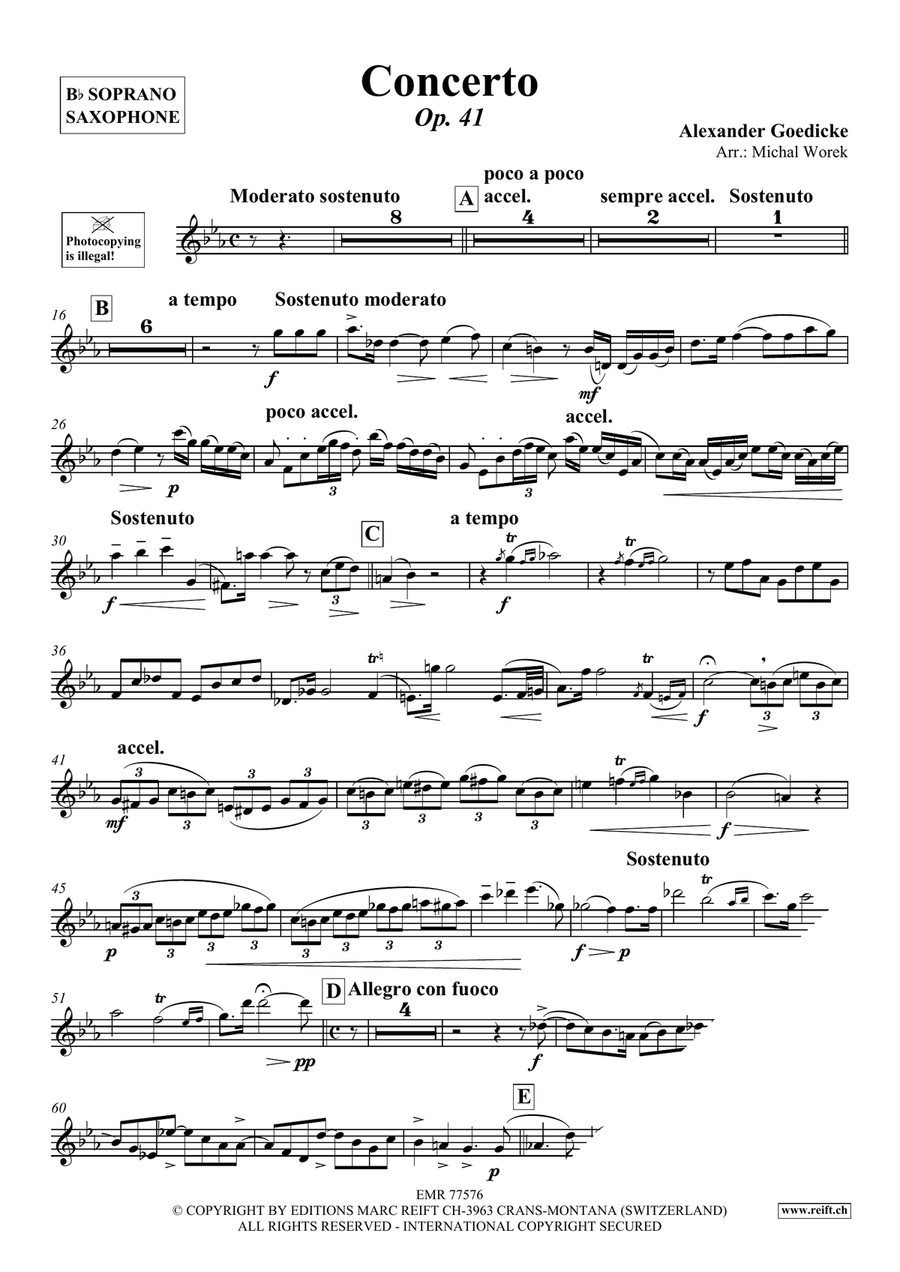 Concerto Concerto Soprano Saxophone scores gallery preview page 3