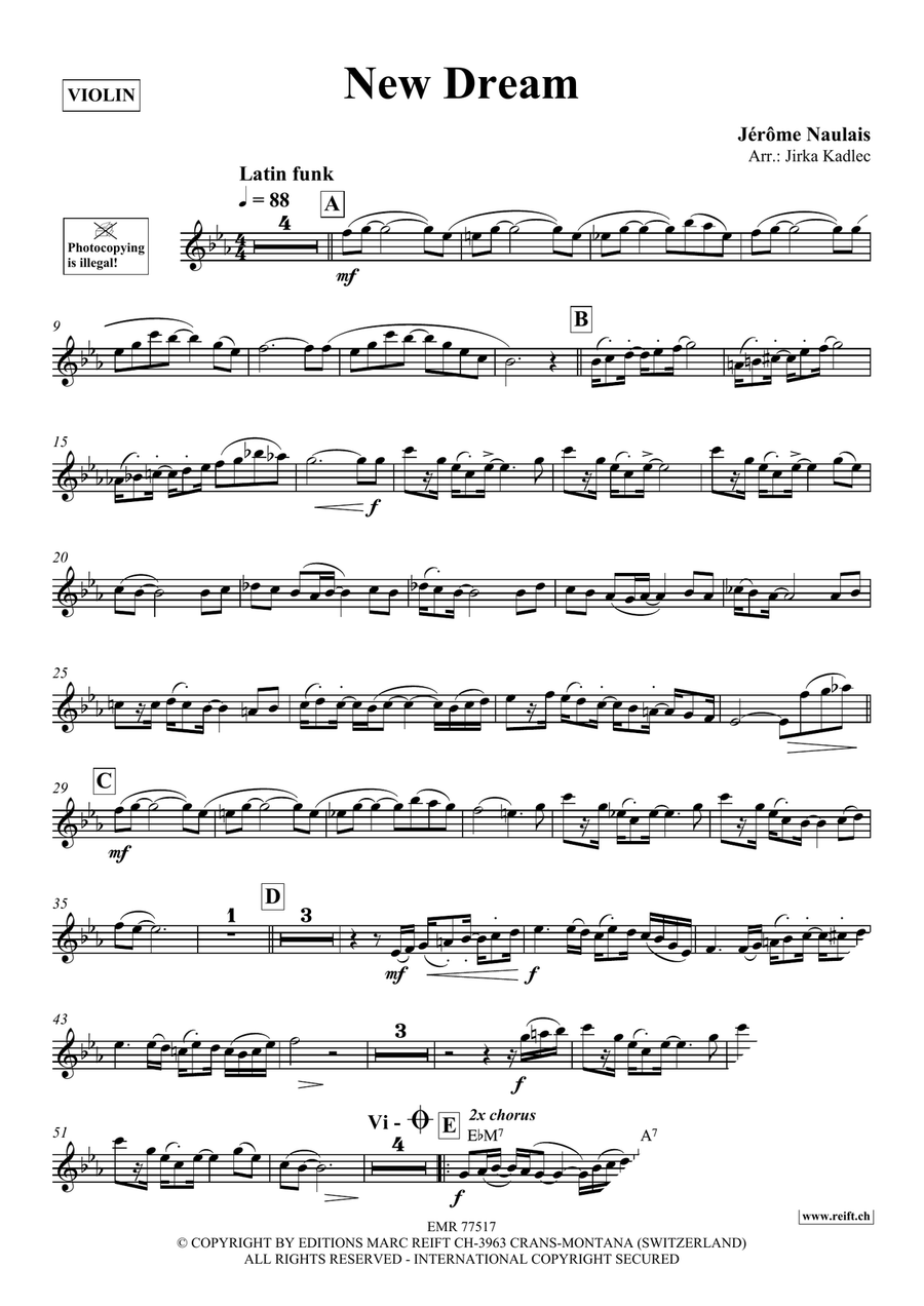New Dream New Dream Violin Solo scores gallery preview page 4