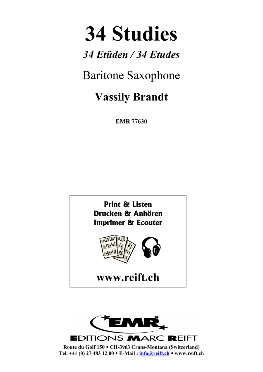 34 Studies 34 Studies Baritone Saxophone scores gallery preview page 2