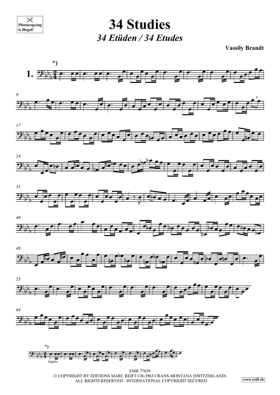 34 Studies 34 Studies Trombone scores gallery preview page 3