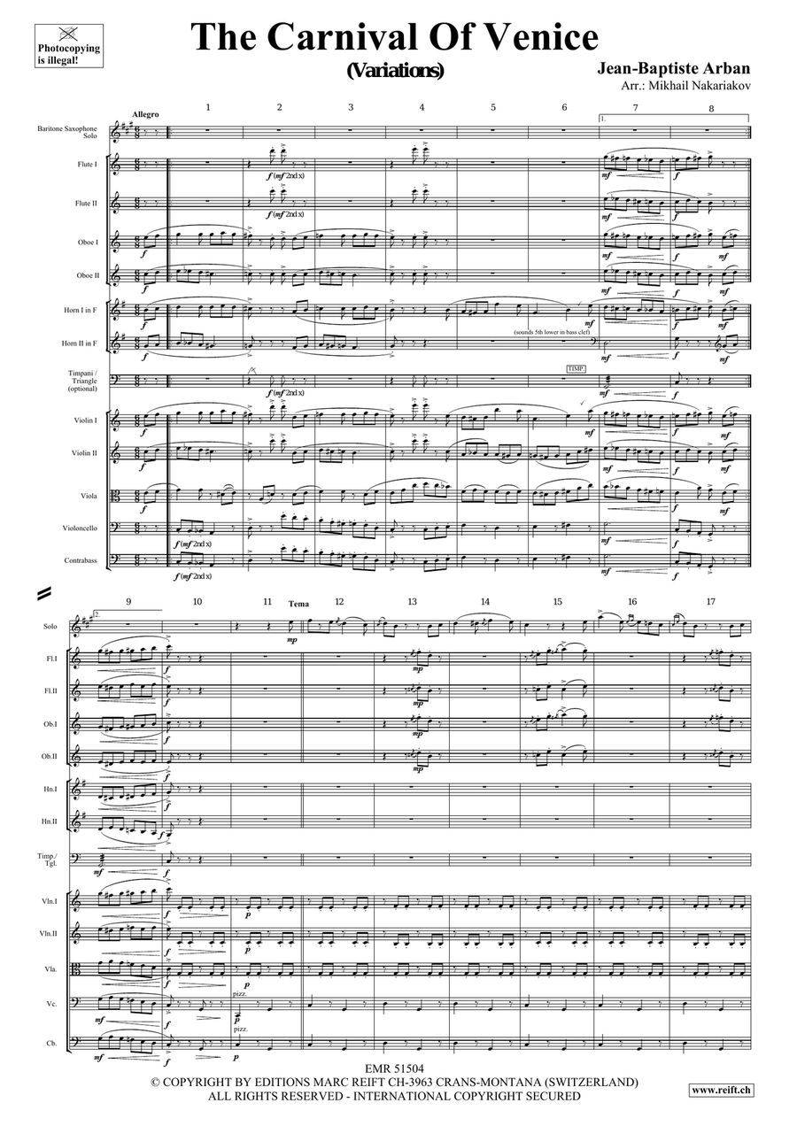 The Carnival Of Venice The Carnival Of Venice Orchestra scores gallery preview page 3