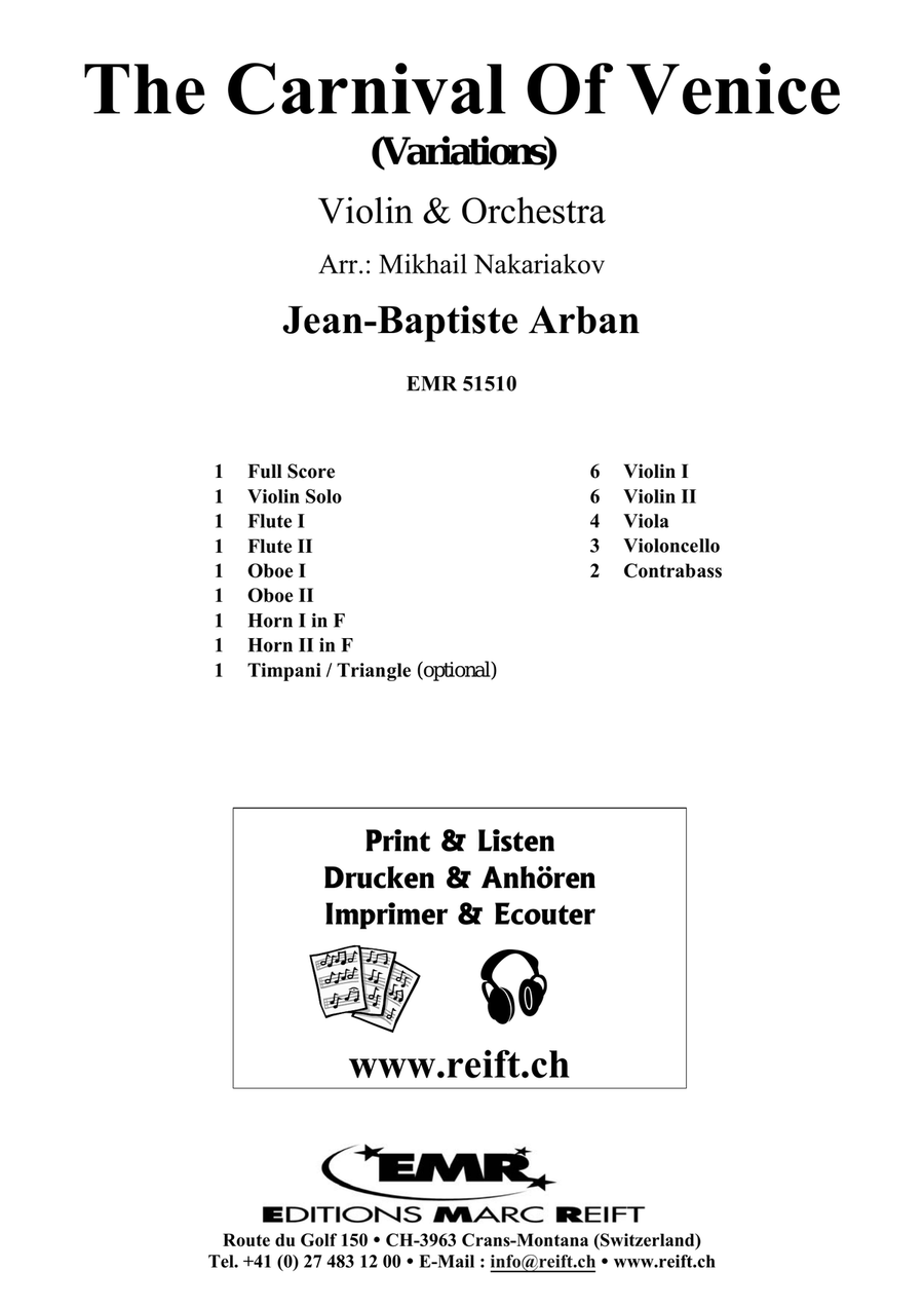 The Carnival Of Venice The Carnival Of Venice Orchestra scores gallery preview page 2