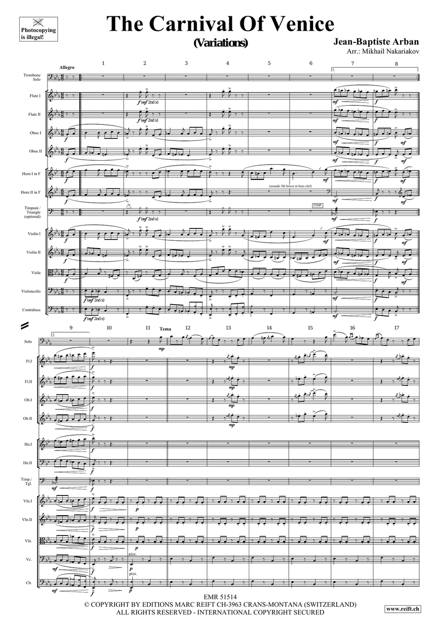 The Carnival Of Venice The Carnival Of Venice Orchestra scores gallery preview page 3