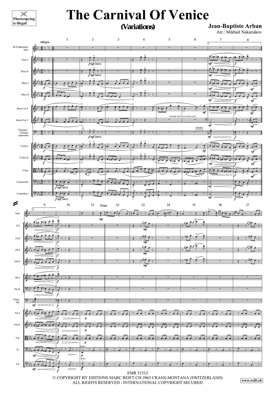 The Carnival Of Venice The Carnival Of Venice Orchestra scores gallery preview page 3