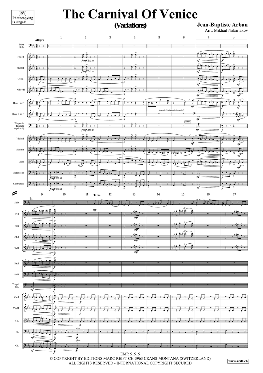 The Carnival Of Venice The Carnival Of Venice Orchestra scores gallery preview page 3