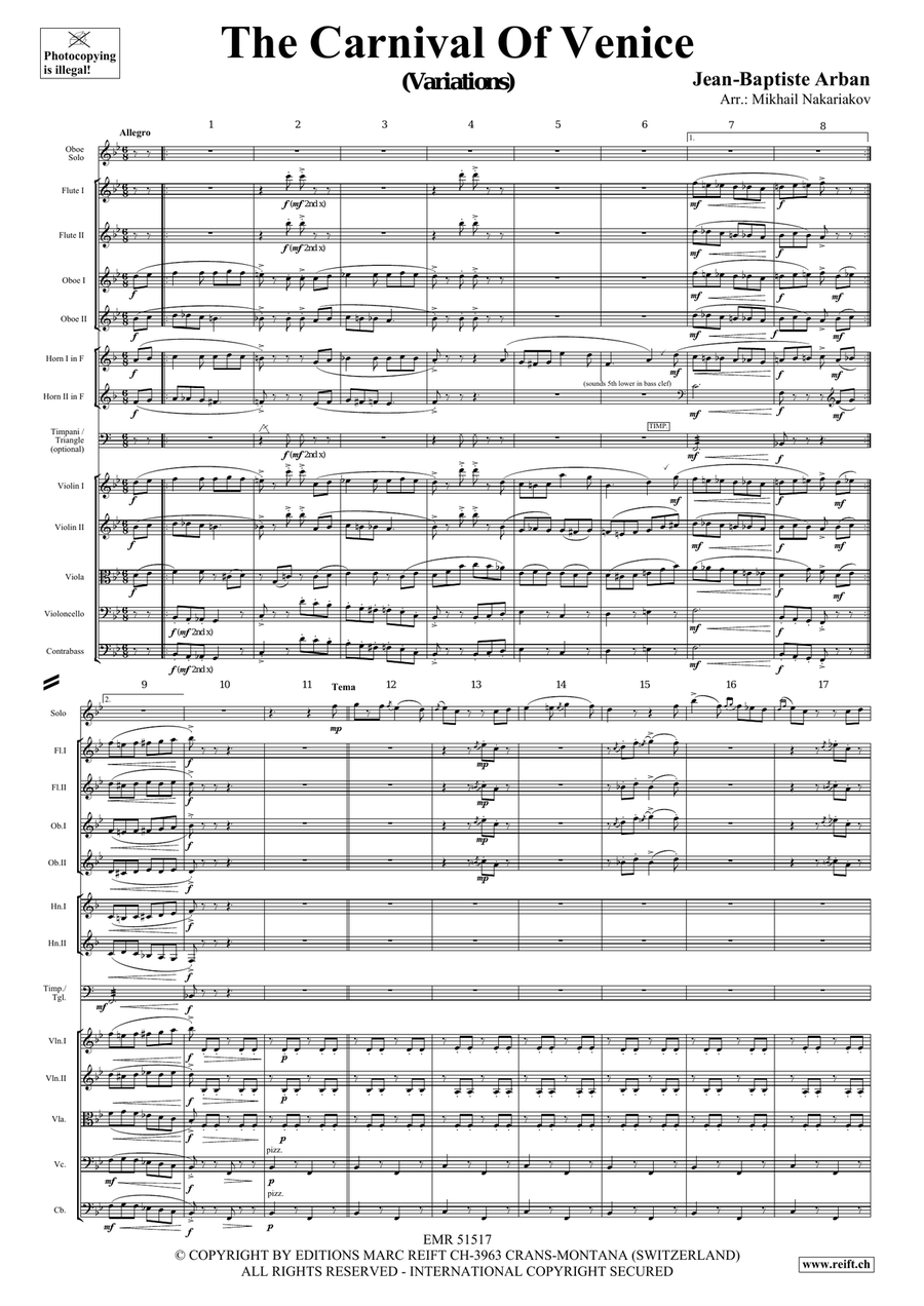 The Carnival Of Venice The Carnival Of Venice Orchestra scores gallery preview page 3