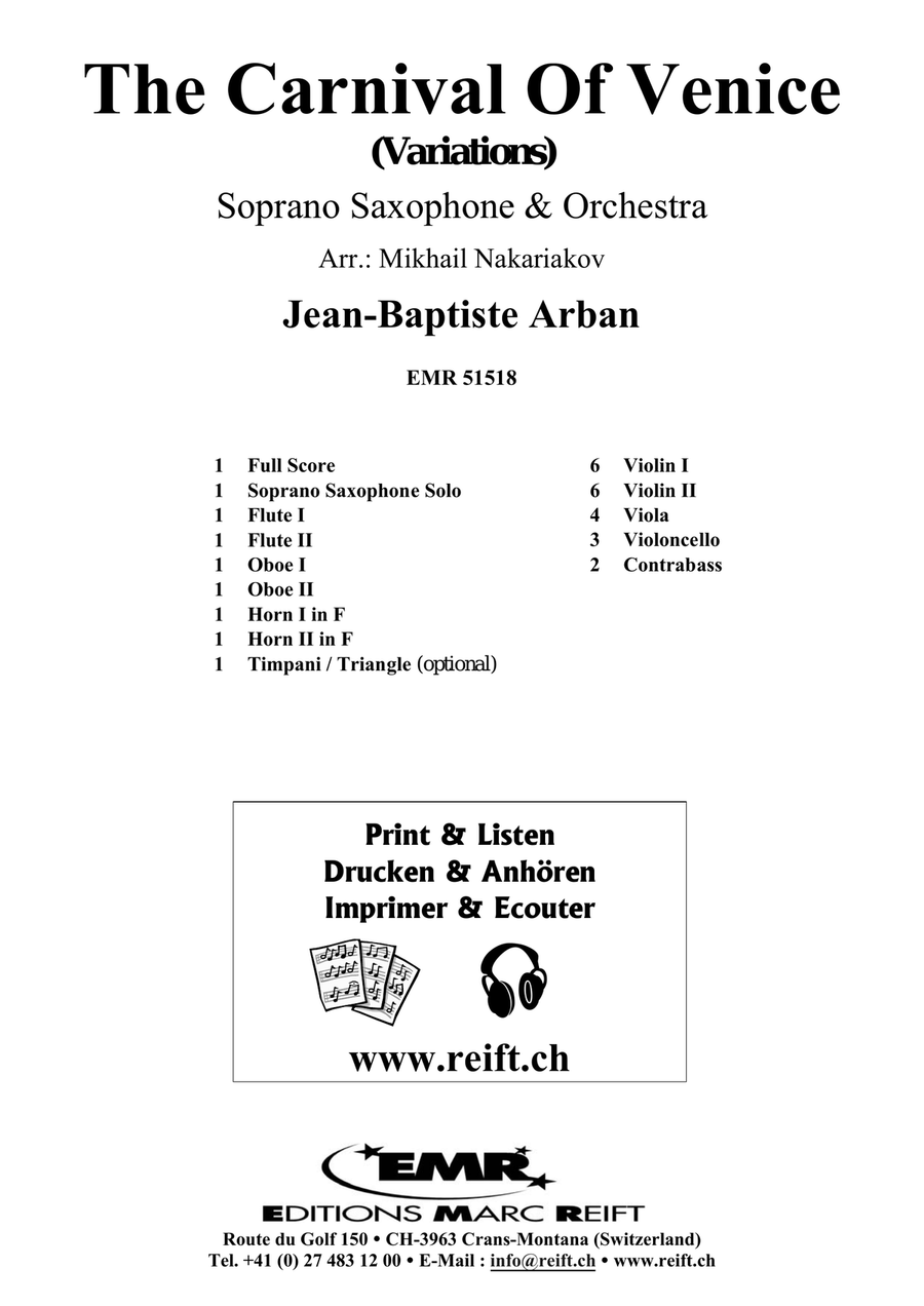 The Carnival Of Venice Orchestra scores gallery preview page 2