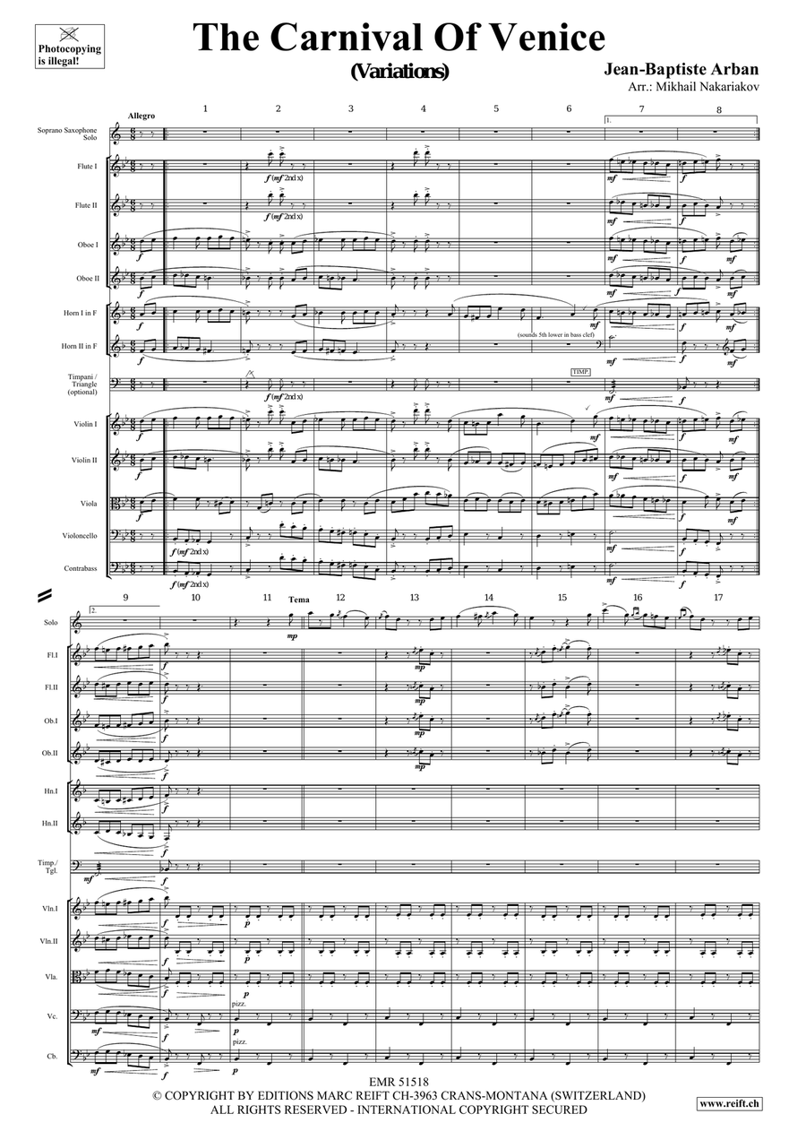 The Carnival Of Venice Orchestra scores gallery preview page 3