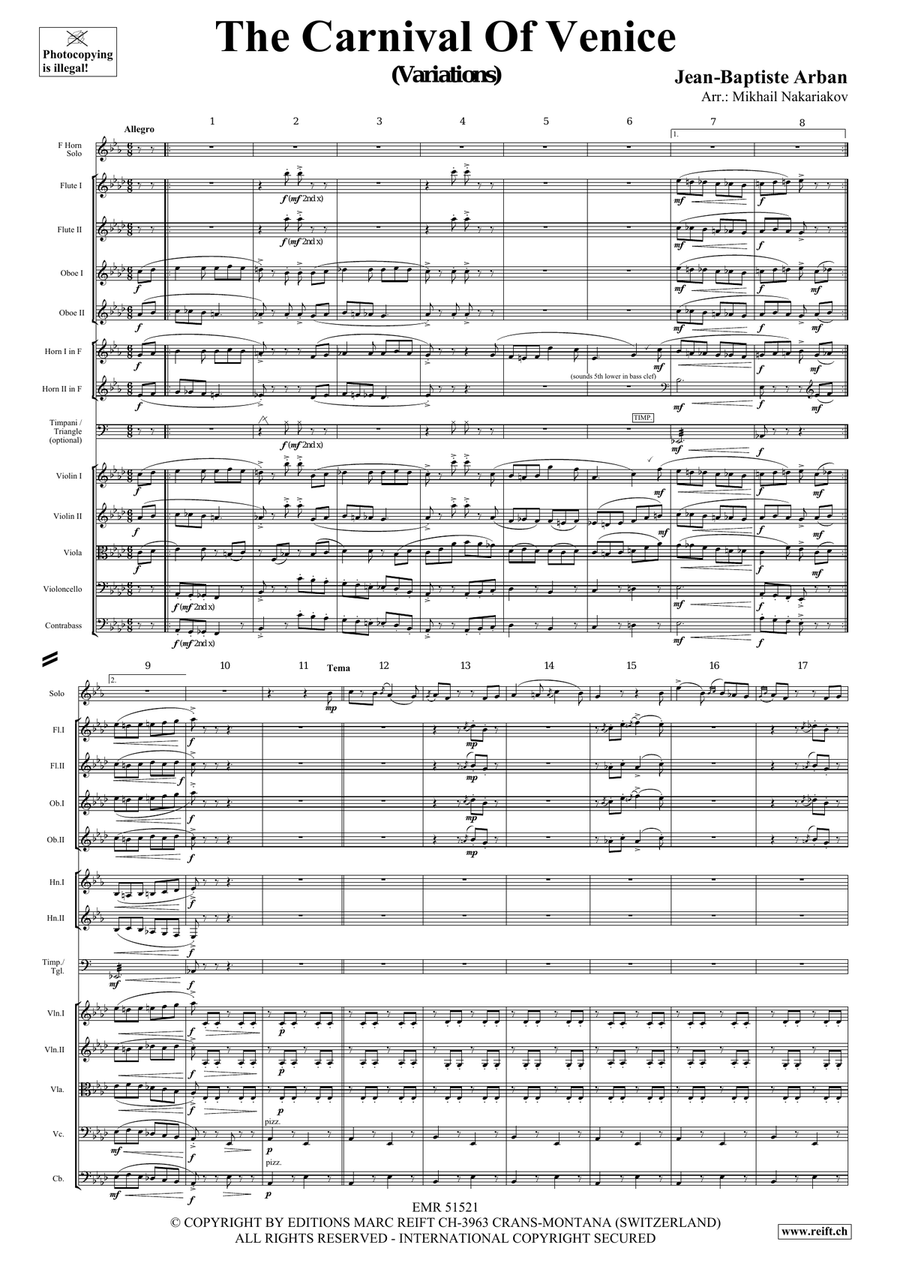 The Carnival Of Venice The Carnival Of Venice Orchestra scores gallery preview page 3