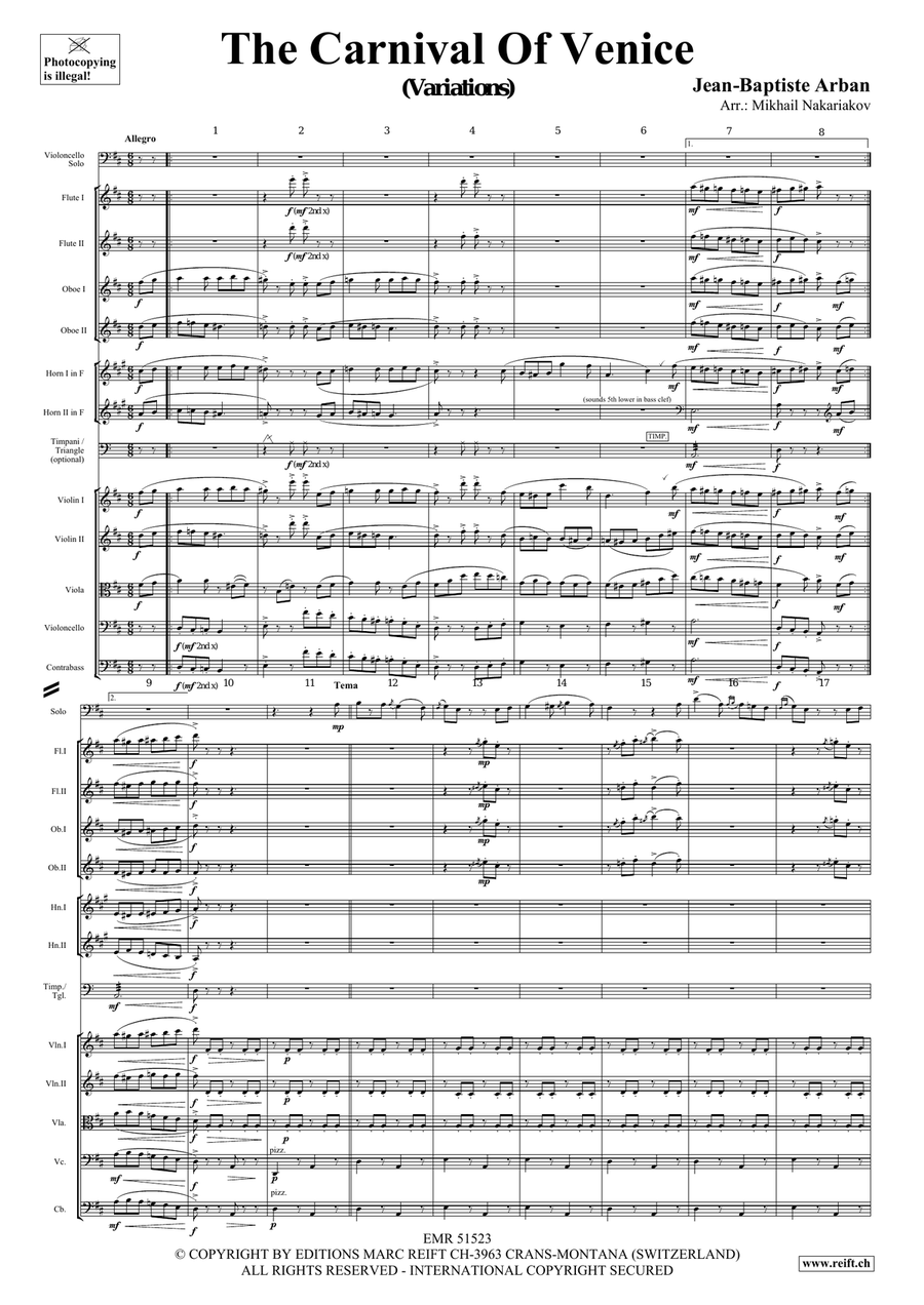 The Carnival Of Venice The Carnival Of Venice Orchestra scores gallery preview page 3