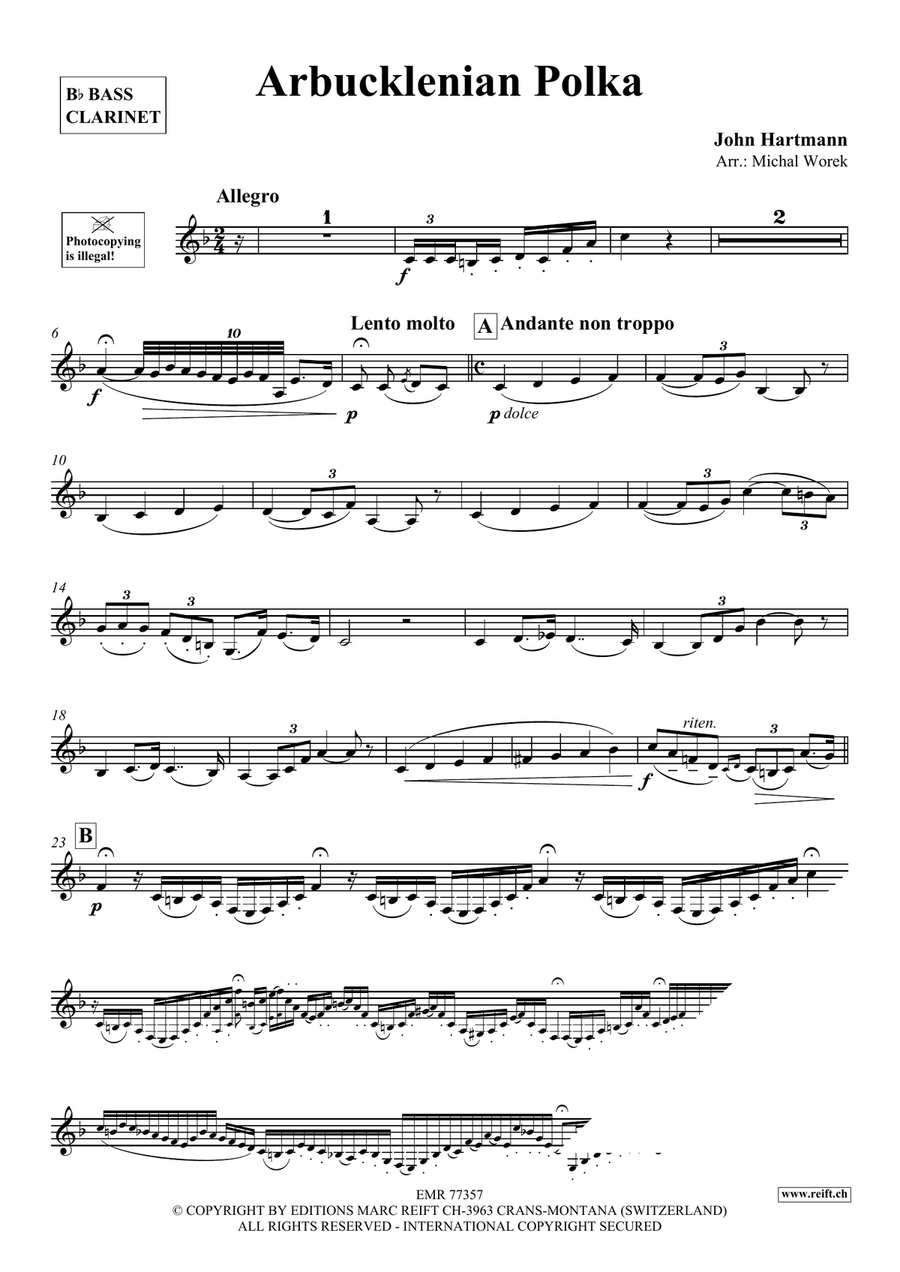 Arbucklenian Polka Arbucklenian Polka Bass Clarinet scores gallery preview page 3