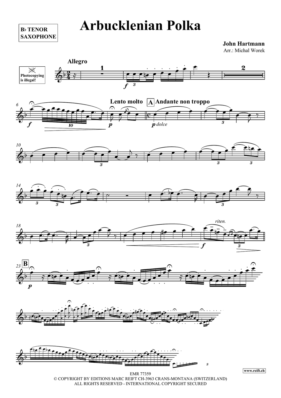 Arbucklenian Polka Arbucklenian Polka Tenor Saxophone scores gallery preview page 3