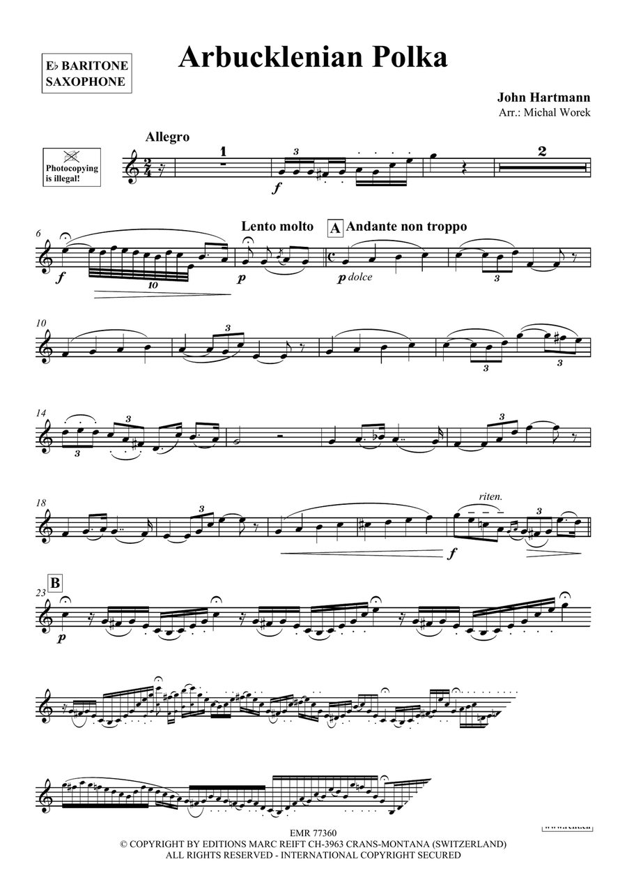 Arbucklenian Polka Arbucklenian Polka Baritone Saxophone scores gallery preview page 3