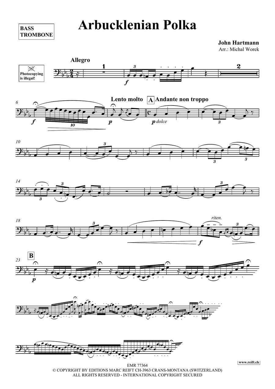 Arbucklenian Polka Arbucklenian Polka Bass Trombone scores gallery preview page 3