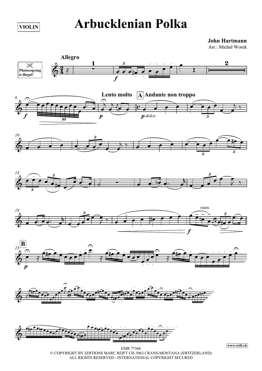 Arbucklenian Polka Arbucklenian Polka Violin Solo scores gallery preview page 3