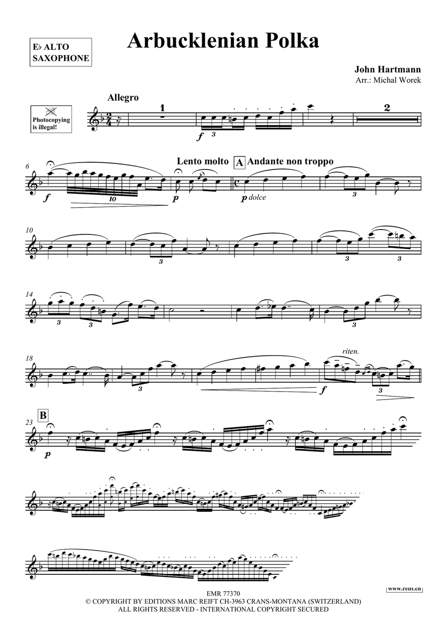 Arbucklenian Polka Arbucklenian Polka Alto Saxophone scores gallery preview page 3