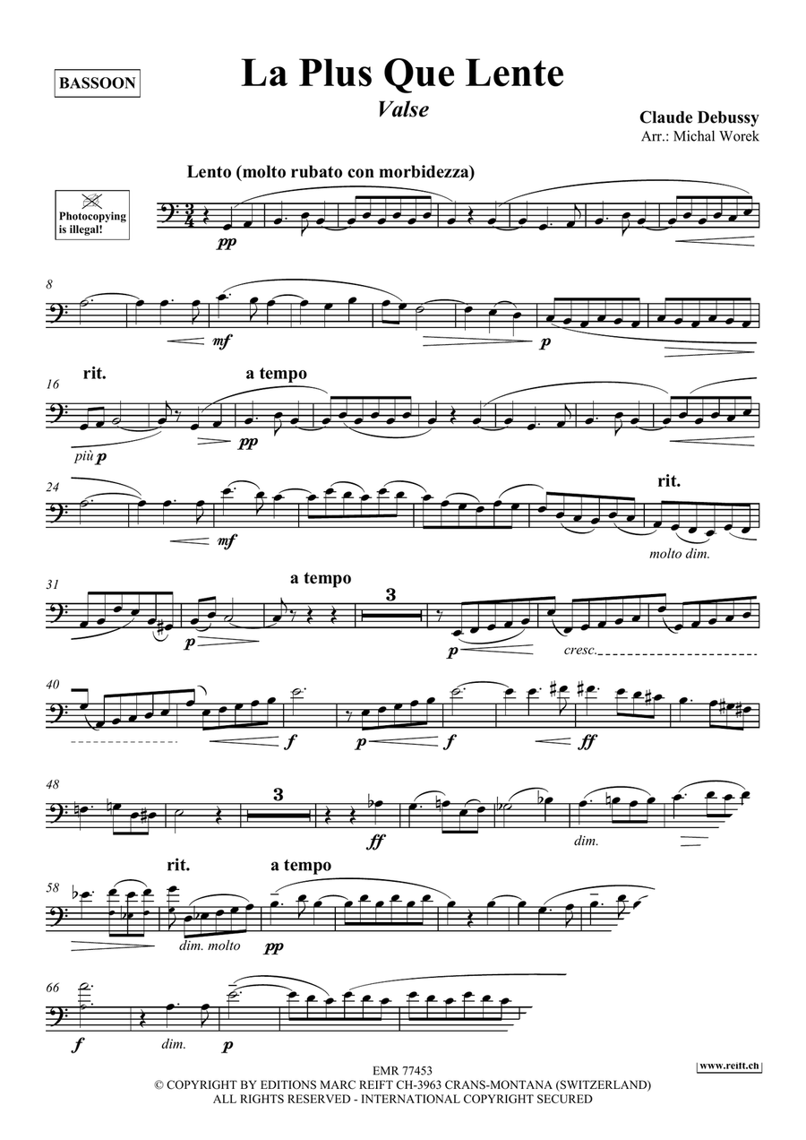 La Plus Que Lente La Plus Que Lente Bassoon Solo scores gallery preview page 3