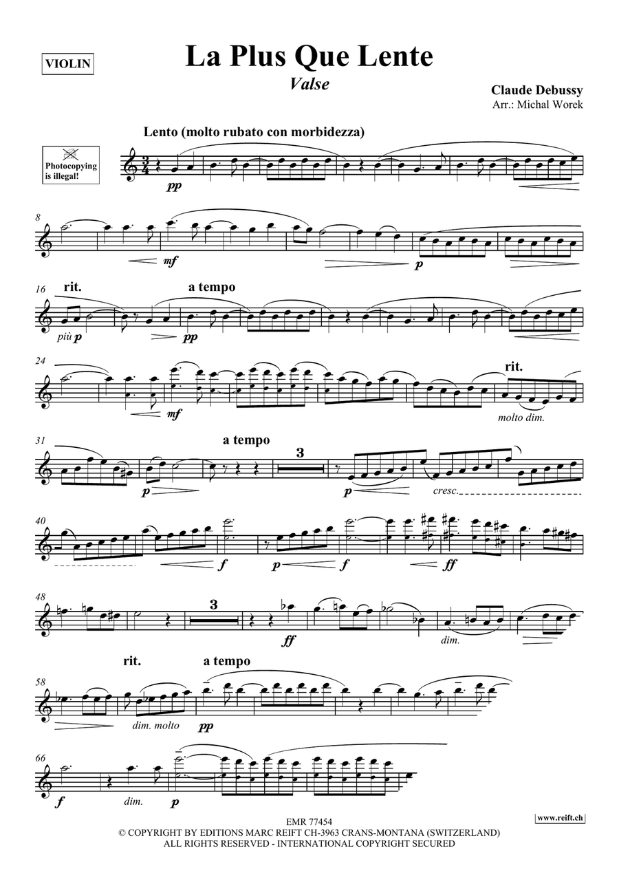 La Plus Que Lente La Plus Que Lente Violin Solo scores gallery preview page 3