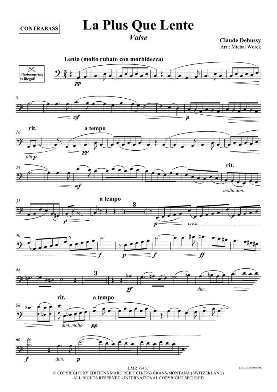 La Plus Que Lente La Plus Que Lente Double Bass scores gallery preview page 3