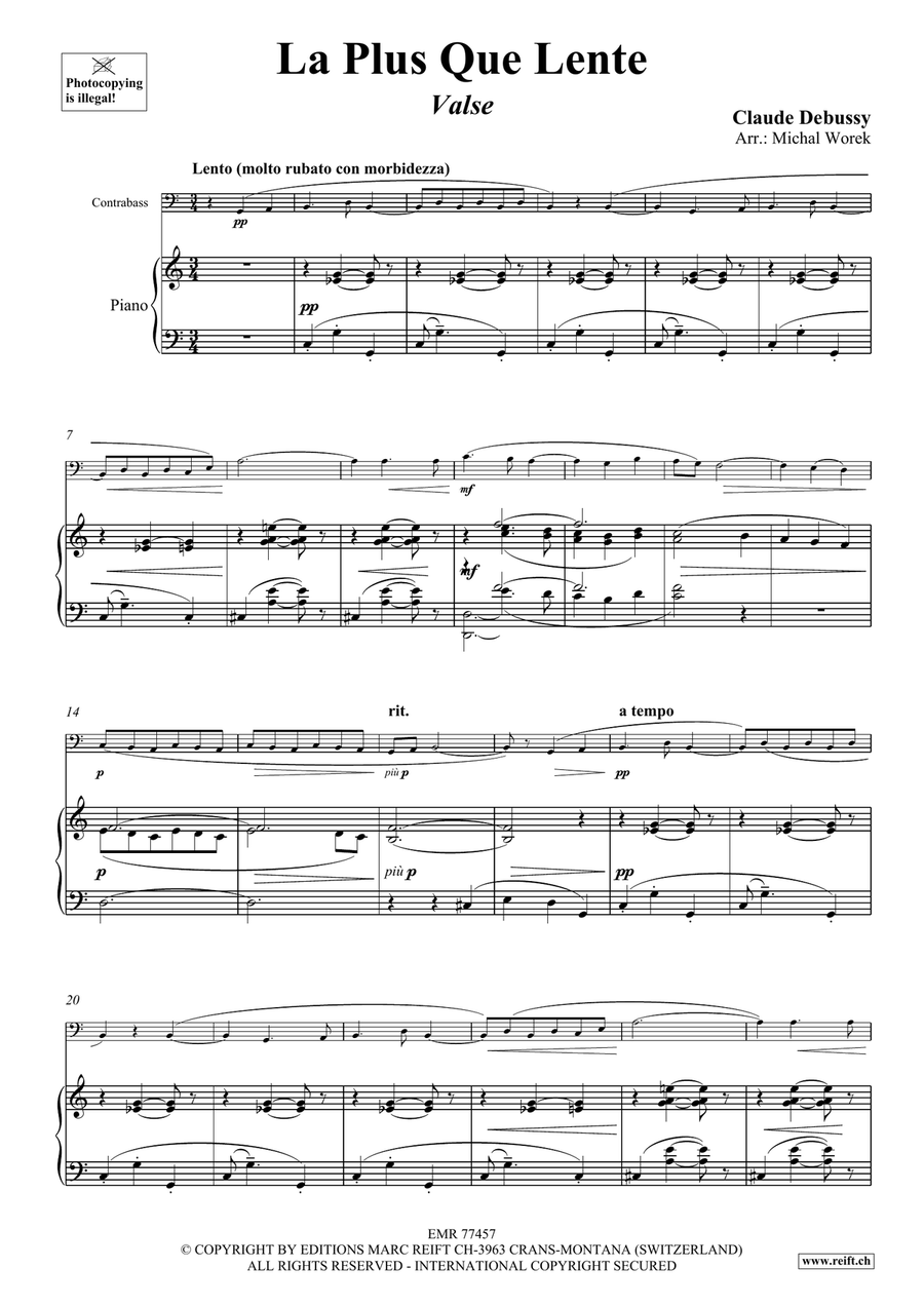 La Plus Que Lente La Plus Que Lente Double Bass scores gallery preview page 4