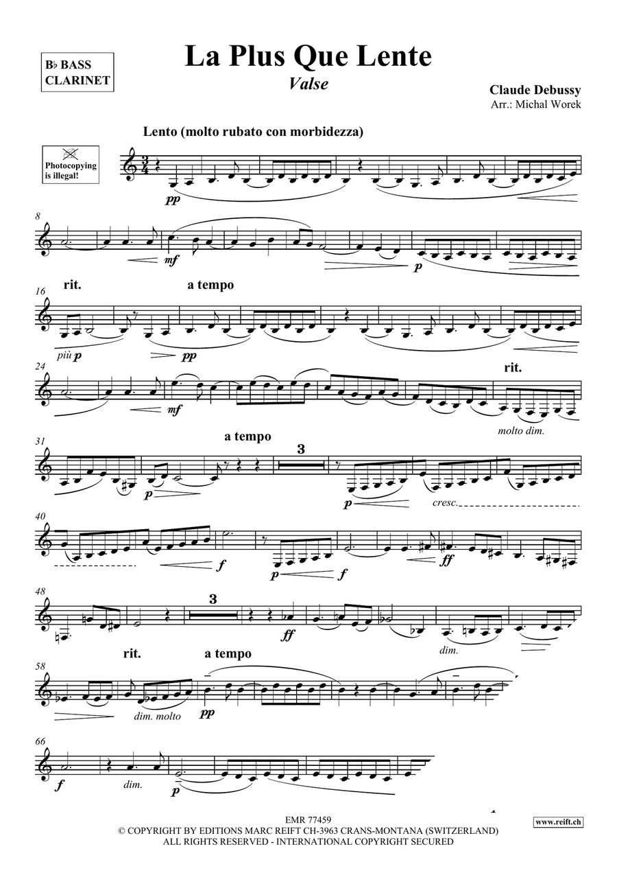La Plus Que Lente La Plus Que Lente Bass Clarinet scores gallery preview page 3