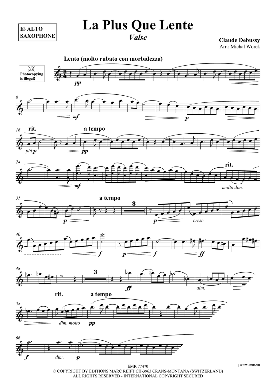 La Plus Que Lente La Plus Que Lente Alto Saxophone scores gallery preview page 3
