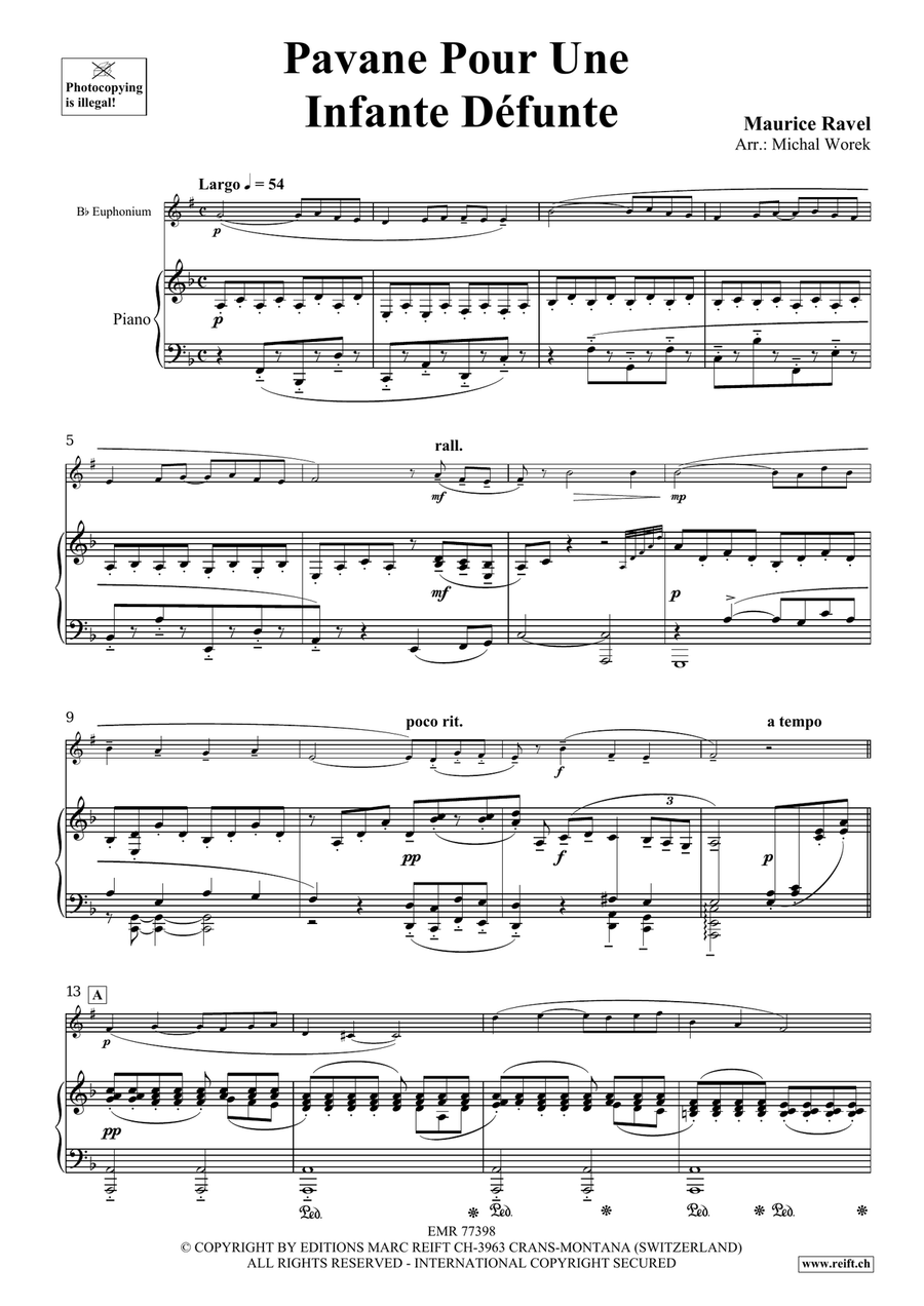 Pavane Pour Une Infante Défunte Euphonium scores gallery preview page 3