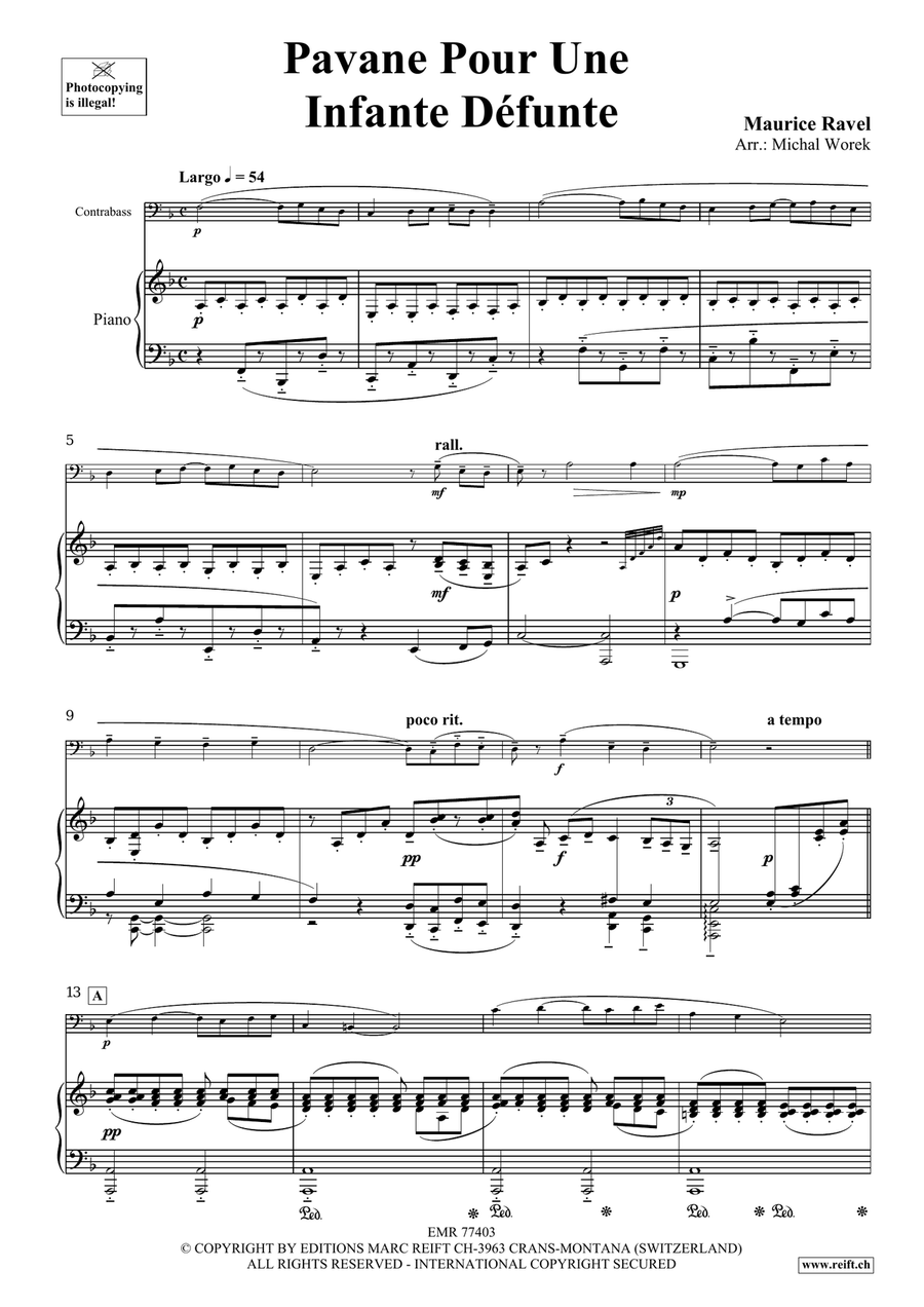 Pavane Pour Une Infante Défunte Double Bass scores gallery preview page 3