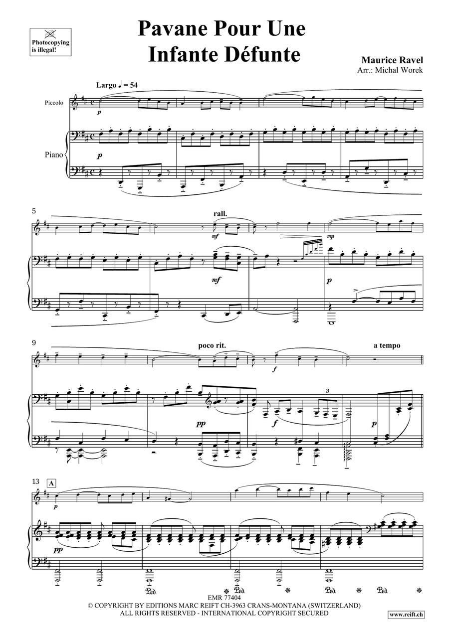 Pavane Pour Une Infante Défunte Piccolo scores gallery preview page 3