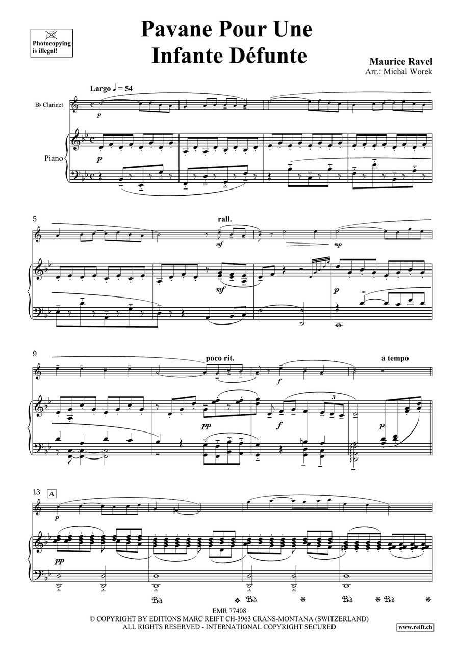 Pavane Pour Une Infante Défunte Clarinet Solo scores gallery preview page 3