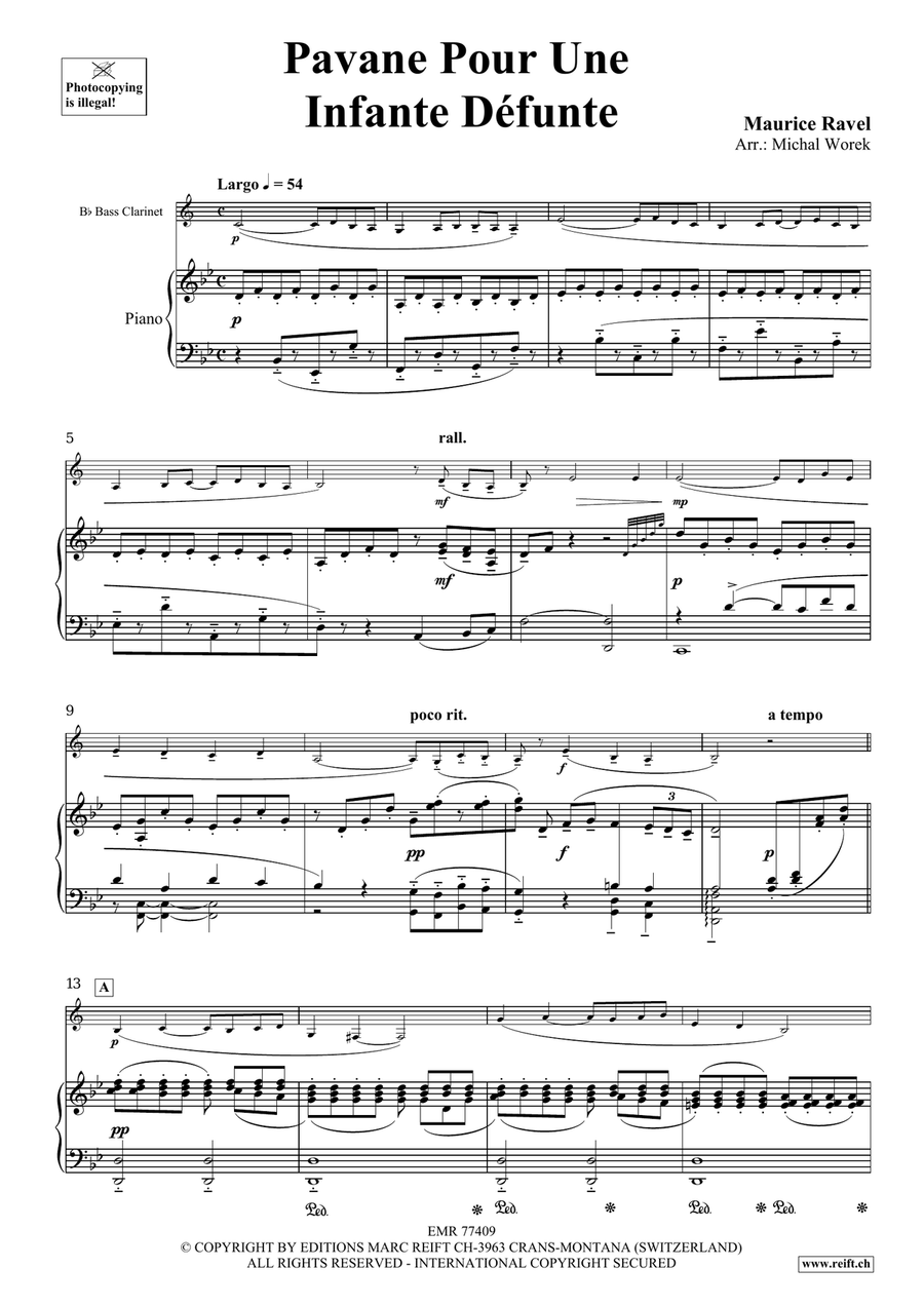 Pavane Pour Une Infante Défunte Bass Clarinet scores gallery preview page 3