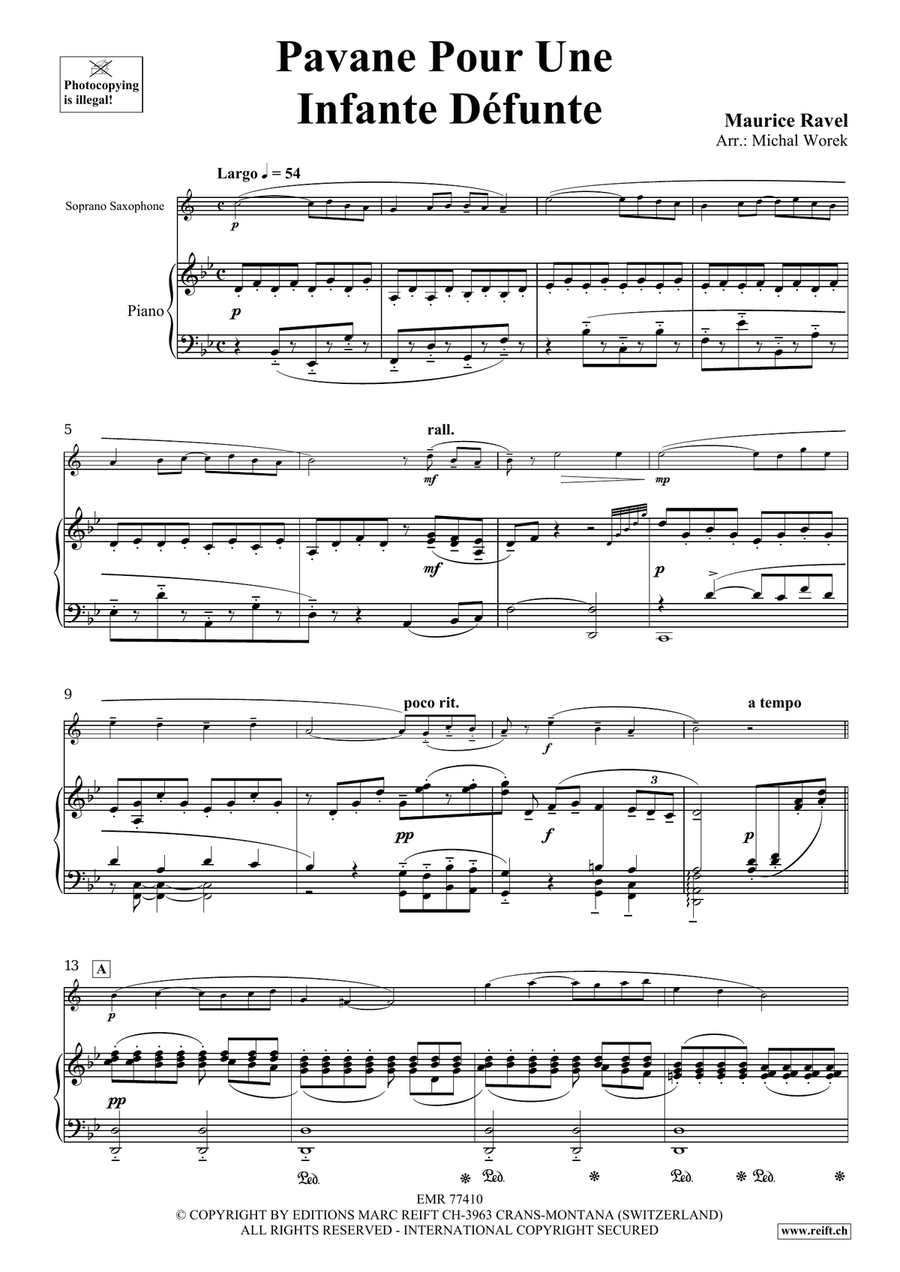 Pavane Pour Une Infante Défunte Soprano Saxophone scores gallery preview page 3