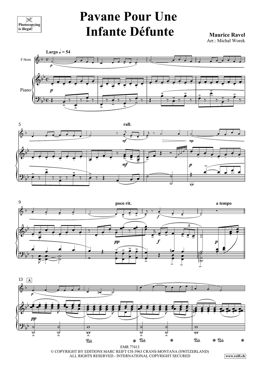 Pavane Pour Une Infante Défunte Horn scores gallery preview page 3