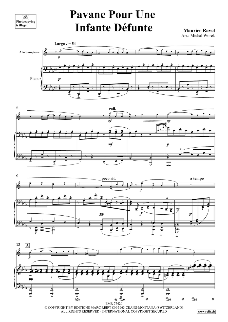 Pavane Pour Une Infante Défunte Alto Saxophone scores gallery preview page 3