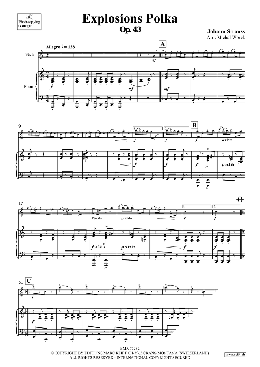 Explosions Polka Explosions Polka Violin Solo scores gallery preview page 3