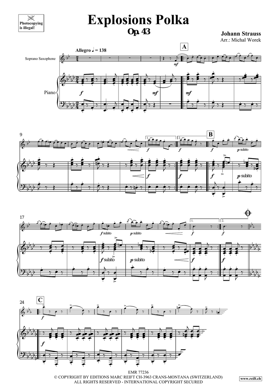Explosions Polka Explosions Polka Soprano Saxophone scores gallery preview page 3
