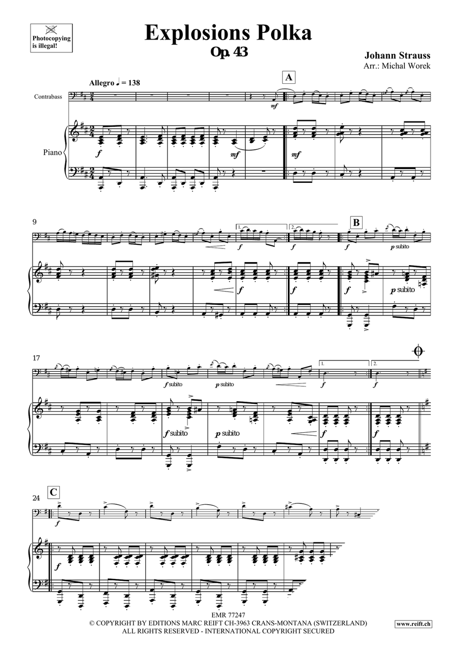 Explosions Polka Explosions Polka Double Bass scores gallery preview page 3