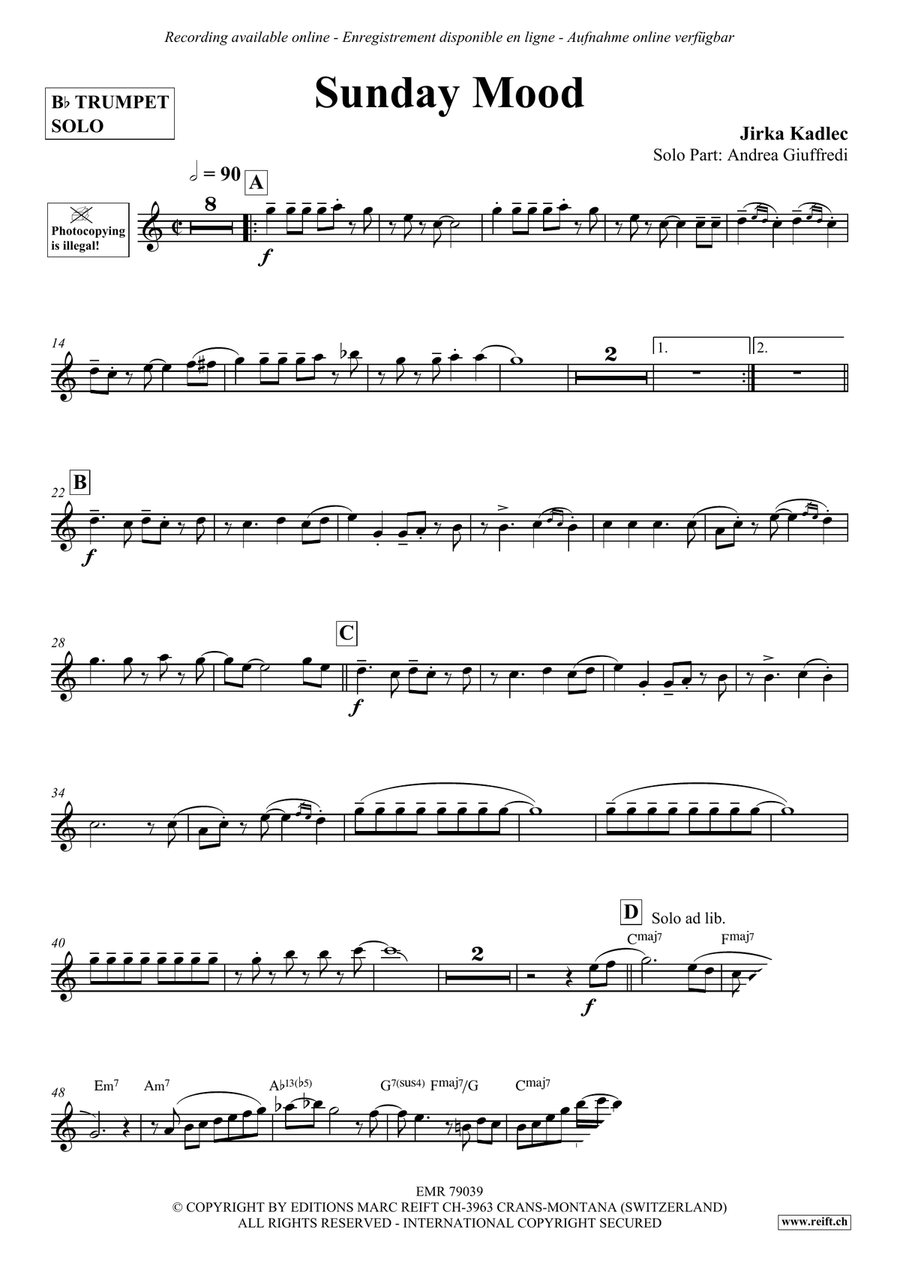 Sunday Mood Sunday Mood Trumpet Solo scores gallery preview page 4