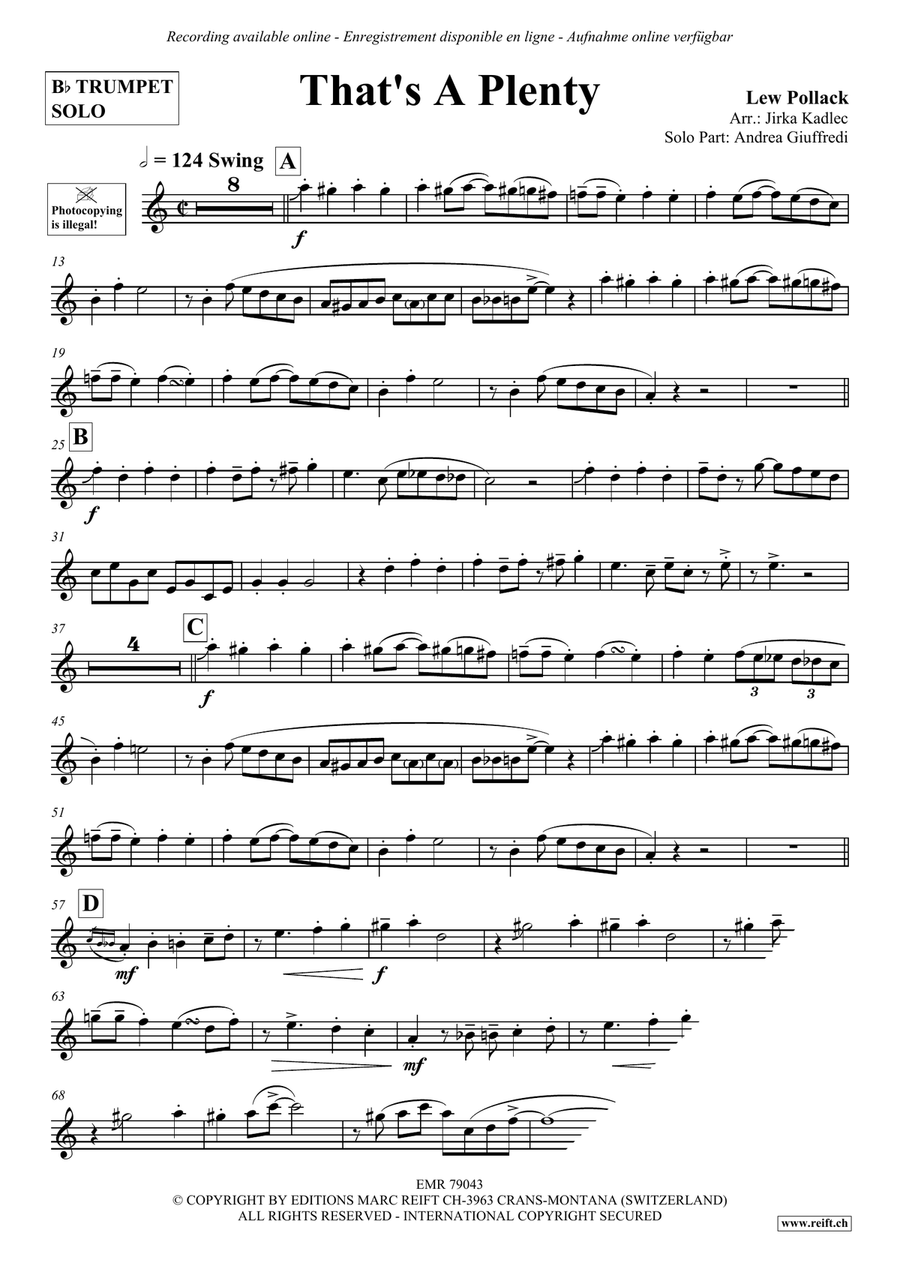 That's A Plenty That's A Plenty Trumpet Solo scores gallery preview page 4