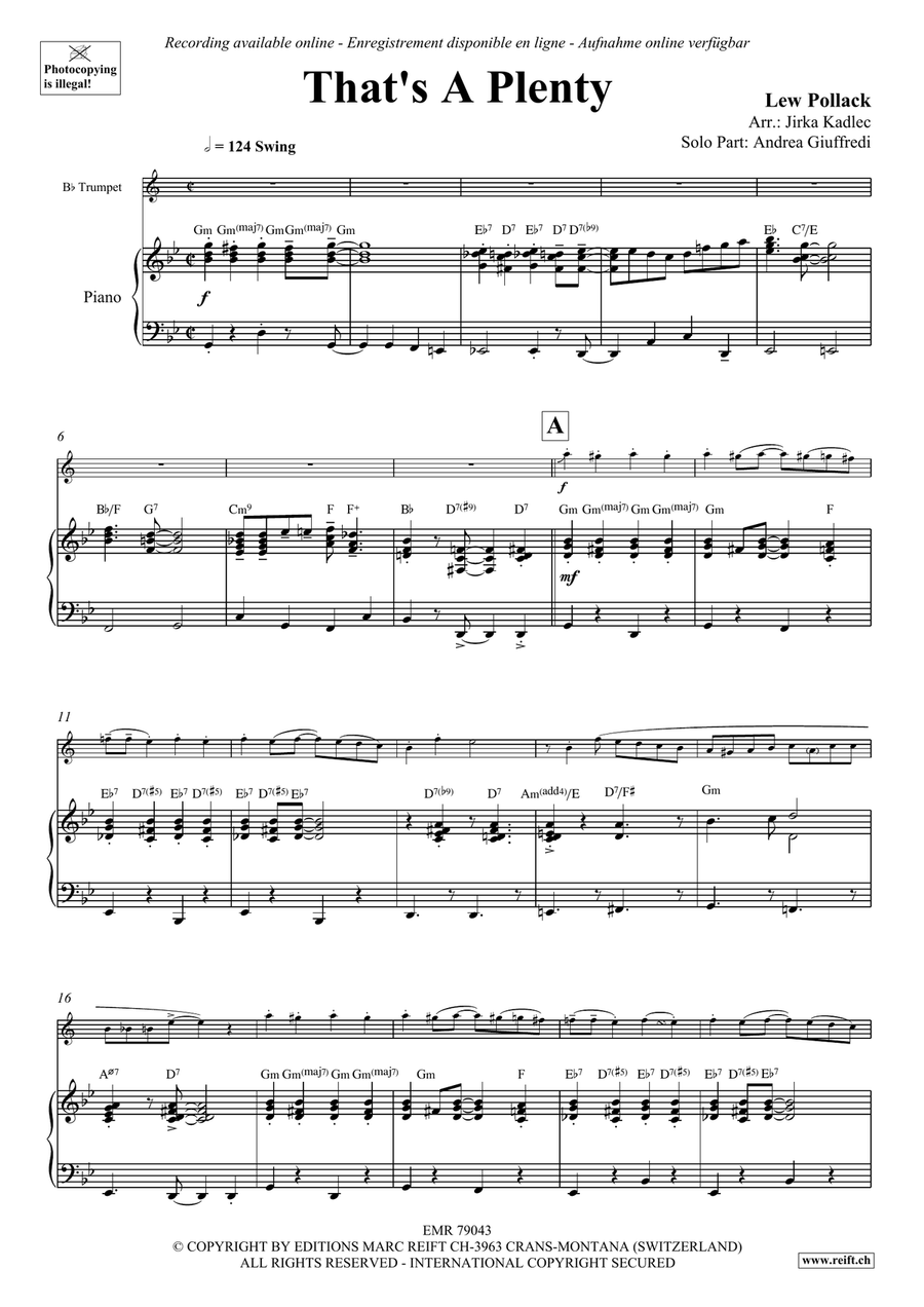 That's A Plenty That's A Plenty Trumpet Solo scores gallery preview page 5