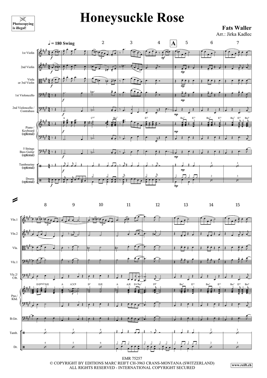 Honeysuckle Rose Honeysuckle Rose String Quintet scores gallery preview page 3