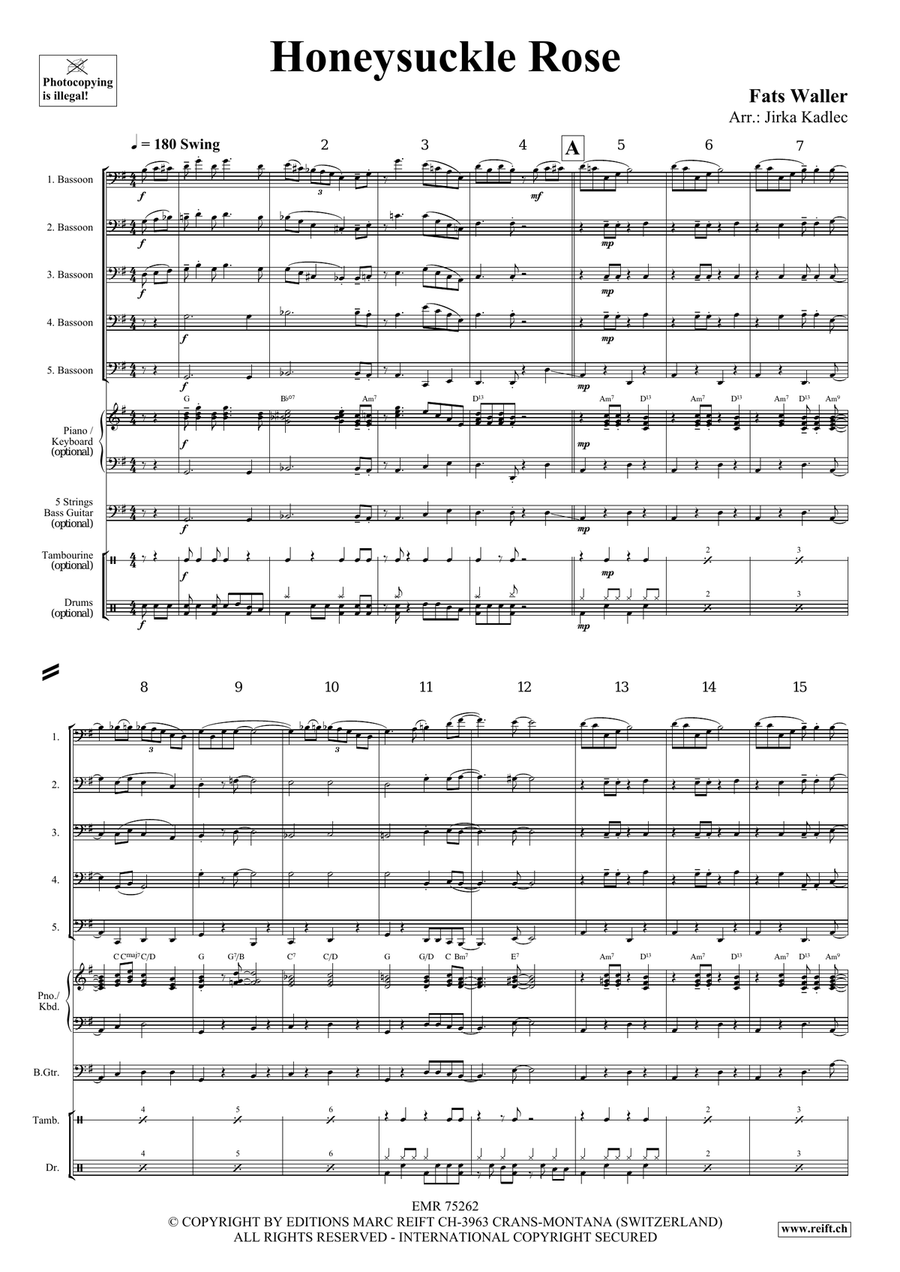 Honeysuckle Rose Honeysuckle Rose Bassoon scores gallery preview page 3