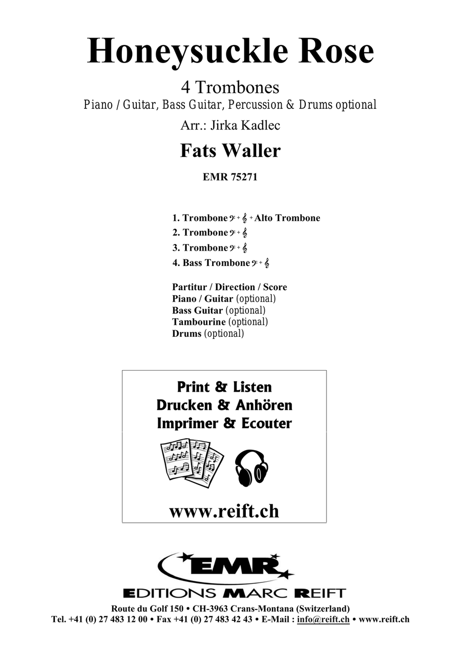 Honeysuckle Rose Honeysuckle Rose Trombone Quartet scores gallery preview page 2