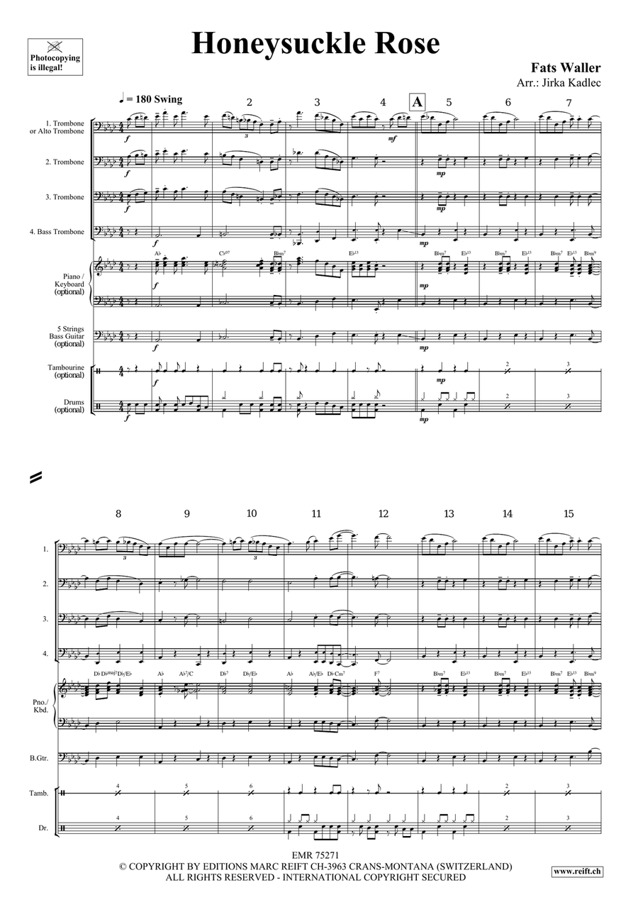 Honeysuckle Rose Honeysuckle Rose Trombone Quartet scores gallery preview page 3