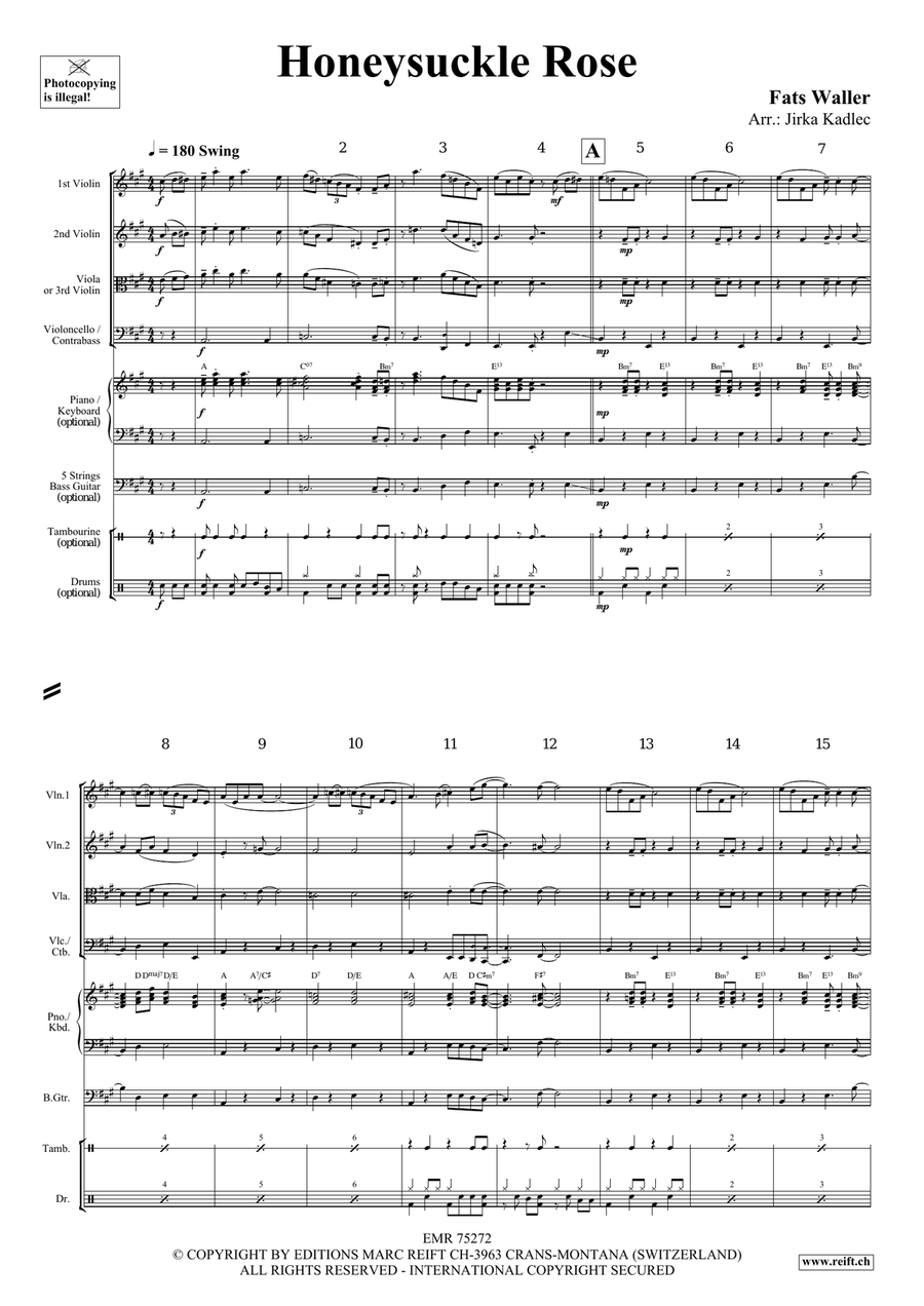 Honeysuckle Rose Honeysuckle Rose String Quartet scores gallery preview page 3