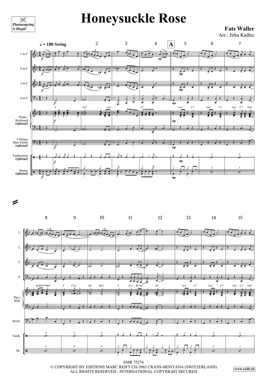 Honeysuckle Rose Honeysuckle Rose Woodwind Quartet scores gallery preview page 3
