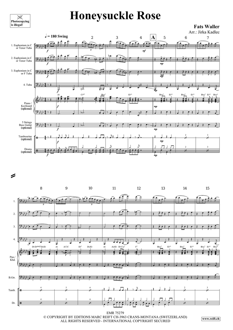 Honeysuckle Rose Honeysuckle Rose Tuba Quartet scores gallery preview page 3